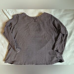 Lands' End Blue and White Striped Long Sleeve Top